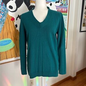 J Jill Teal V-neck Women's Sweater